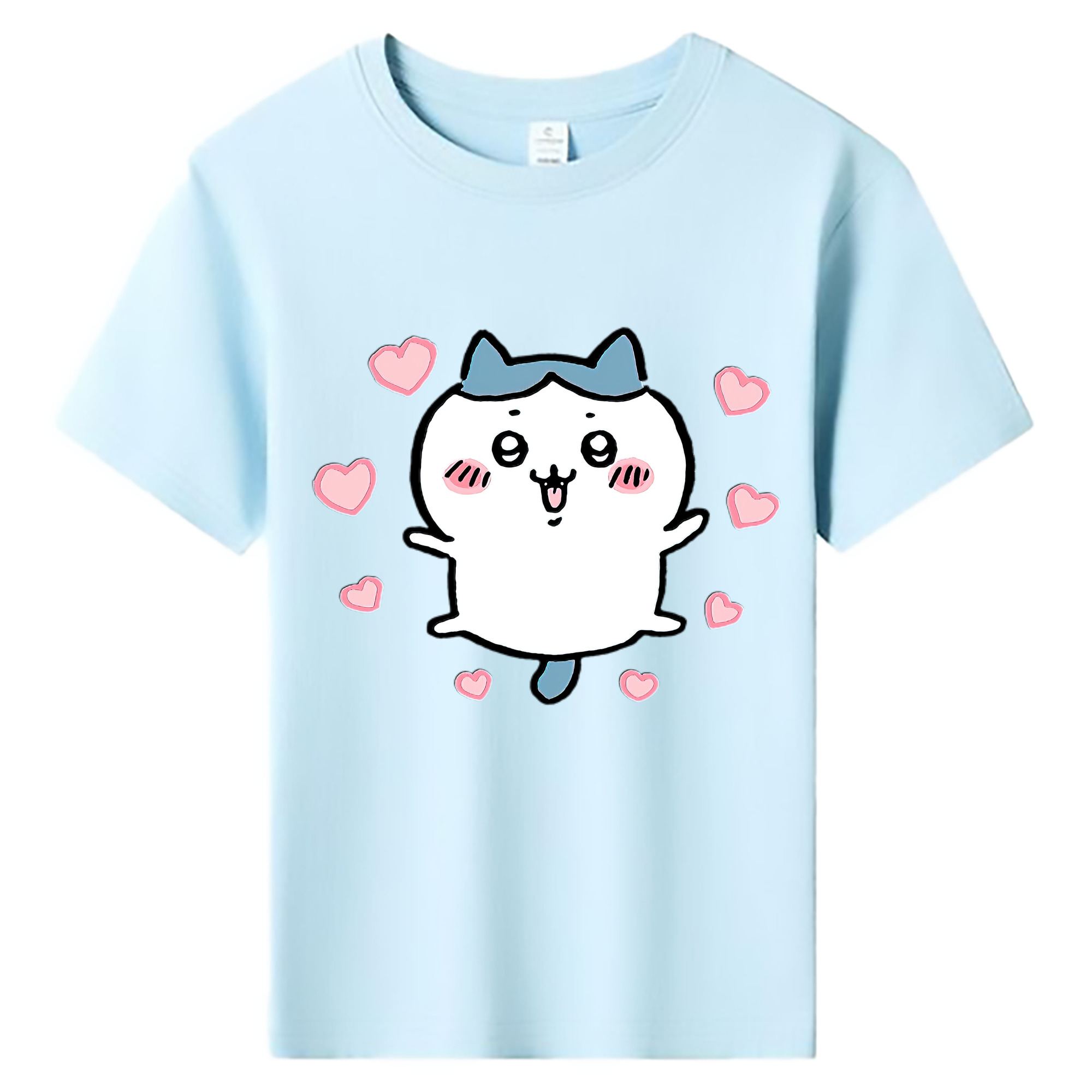 （画像用） ちいかわ ハチワレ Chii-kawa hachiware 綿100％キッズTシャツ（フロントプリント）